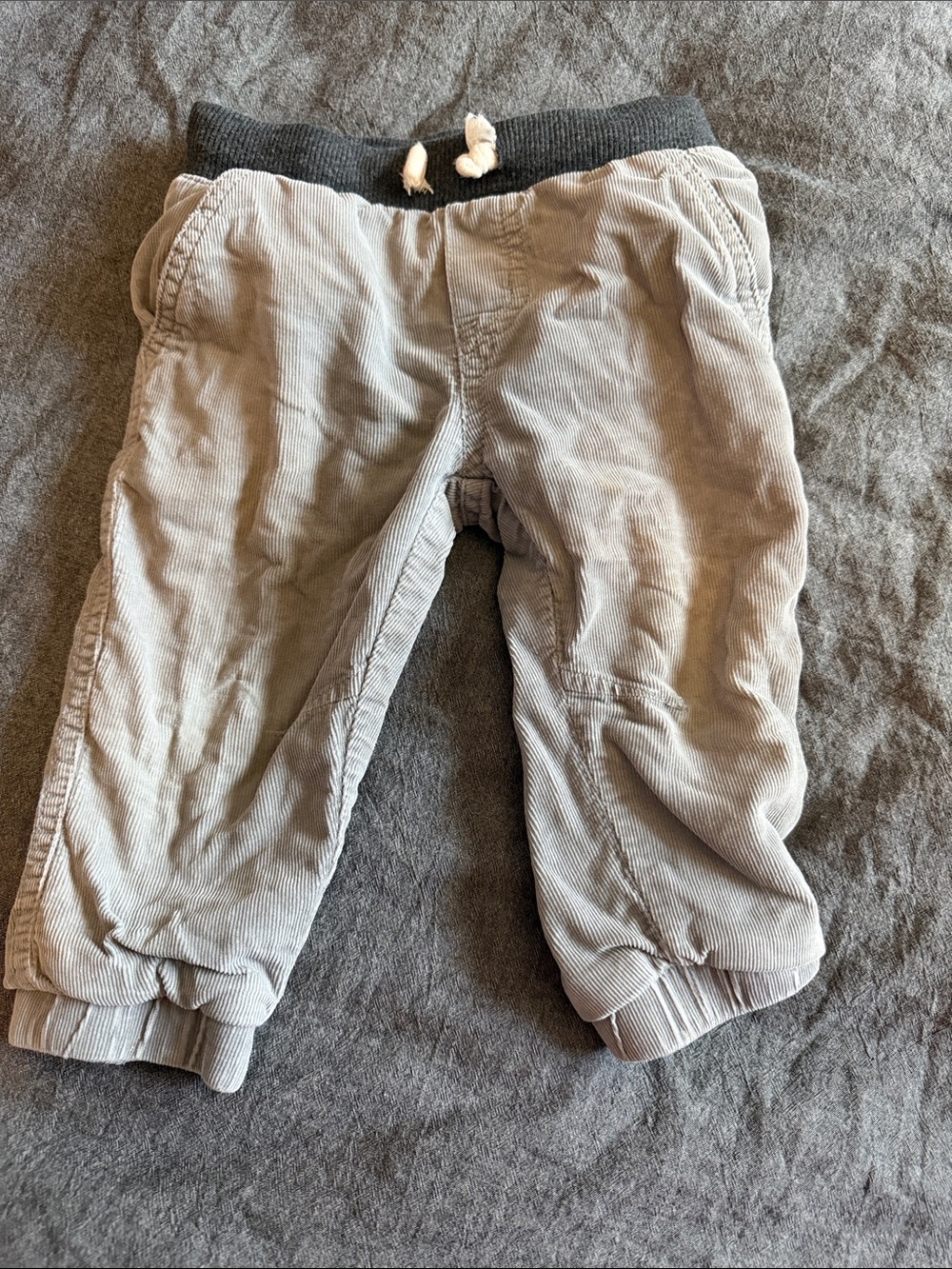 Toddler Corduroy Jogger Pants in Light Gray